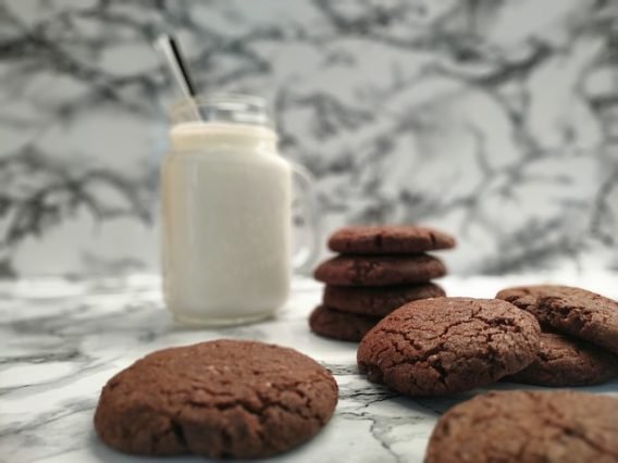 Cookies Milk Glass Marble Straw